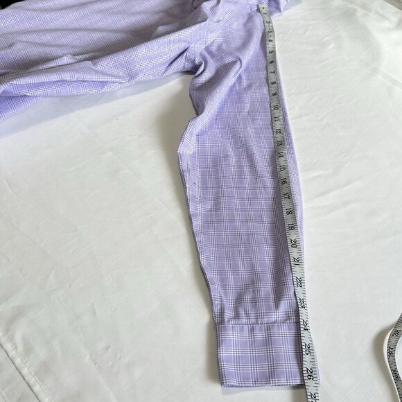 Egara Non-Iron Men’s Purple Dress Shirt 15.5 34/35 Slim Fit Button Long Sleeve - Picture 7 of 8